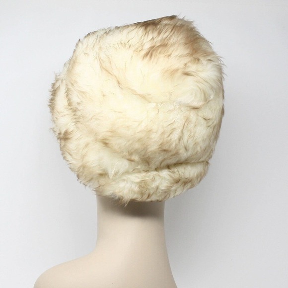 Vintage Marche Light Brown Tipped White Fur Hat Cloche Made in Italy - Hey Viv - Picture 3 of 8